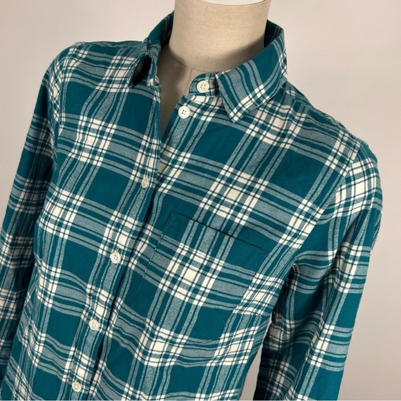 ❤️ NWT J.crew Teal Plaid Shirt XXS - Picture 5 of 12